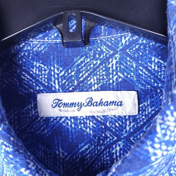 Tommy Bahama Men's Blue Patterned Casual Shirt - Picture 9 of 13